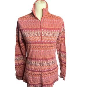 Woolrich Fair Isle Quarter Zip Pullover, Southwestern Aztec, Women's Size Small